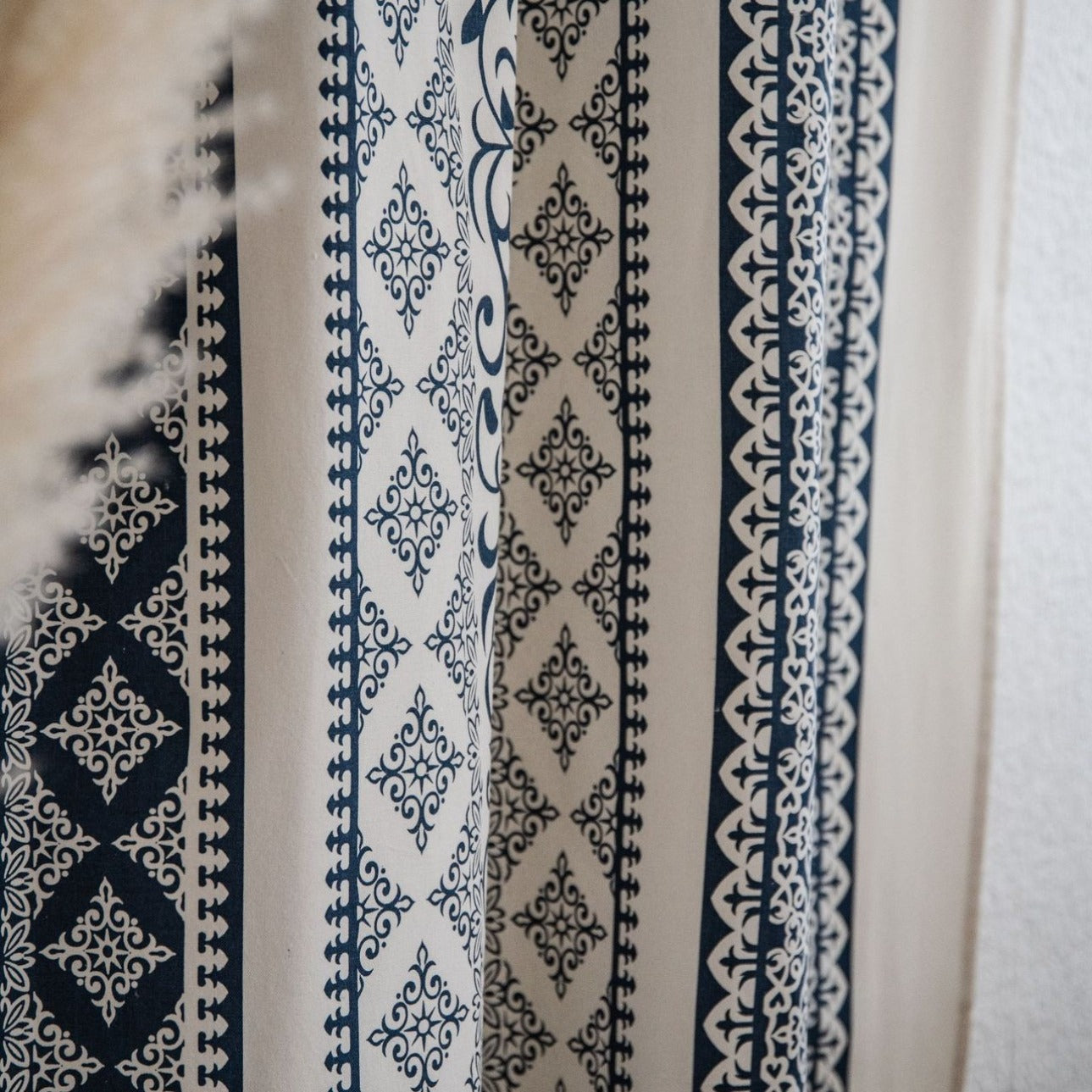 Santorini Blue Stripe Curtain