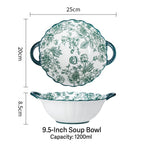 Vintage Green Flora Ceramic Dinnerware Set