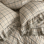 Japanese Tartan Ruffle Bedding Set