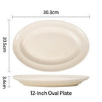 Ivory Ribbed Ceramic Dinnerware Set