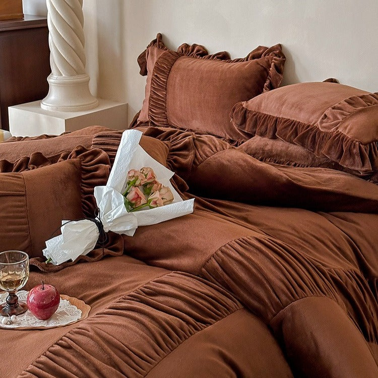 Chateau Ruffle Velvet Bedding Set