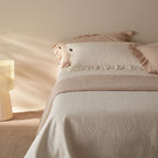 Buttercream Ruffle Summer Quilted Blanket