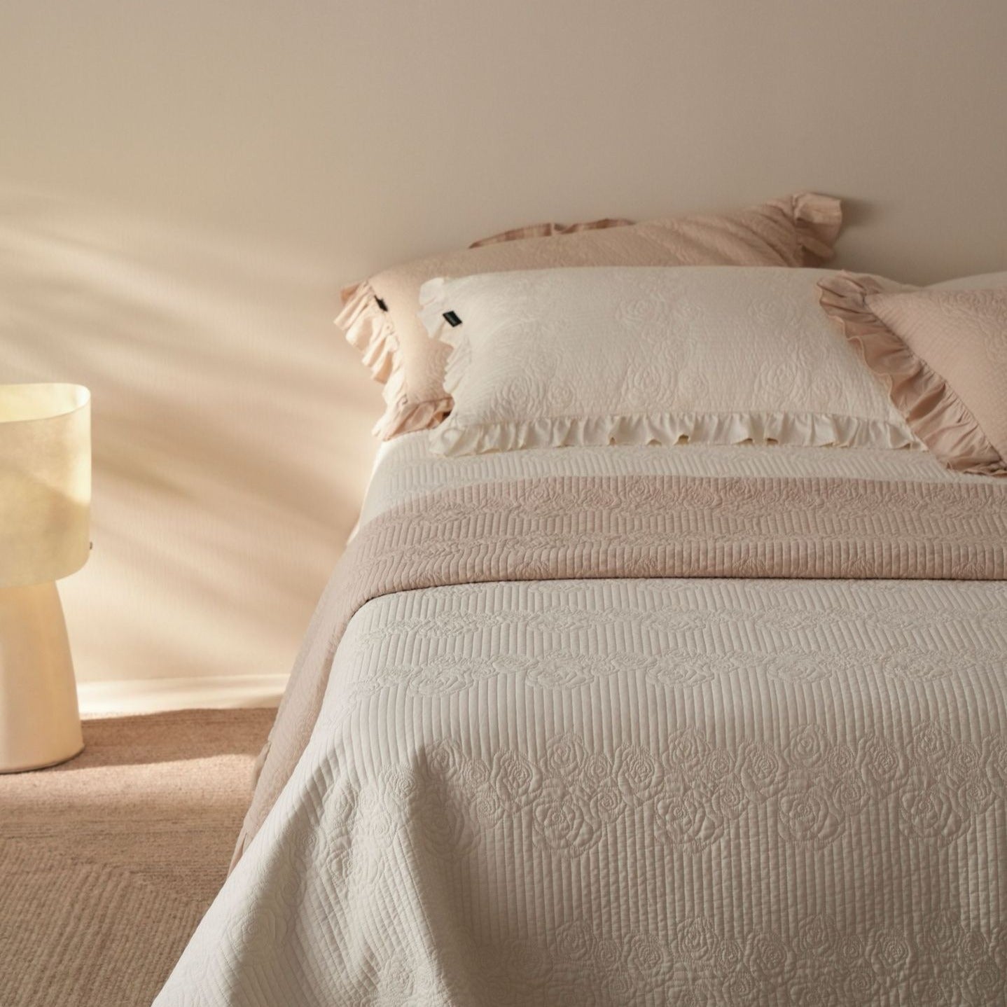 Buttercream Ruffle Summer Quilted Blanket