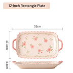 Pink Flora Ceramic Dining Set