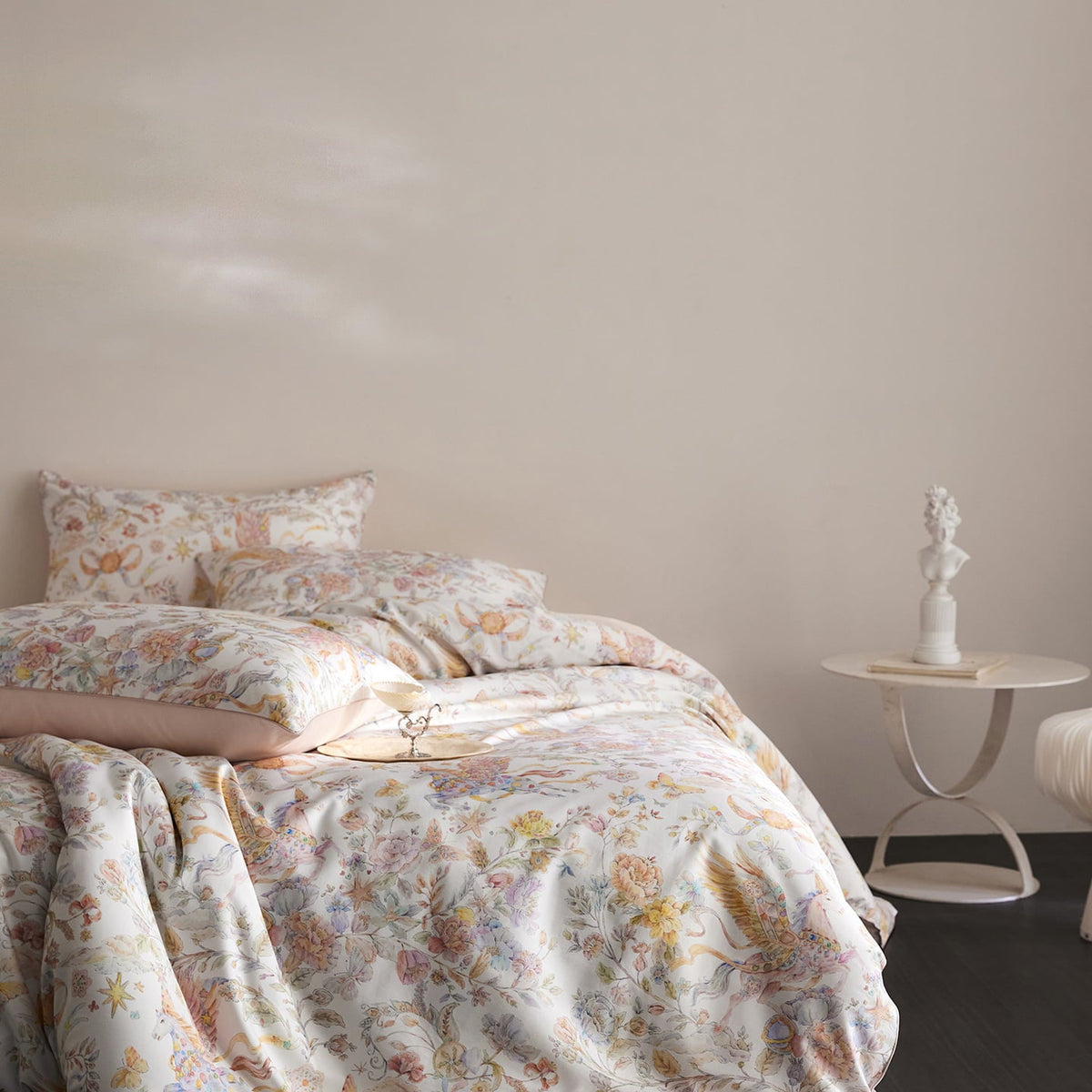 Celestine Unicorn Botanical Egyptian Cotton Bedding Set