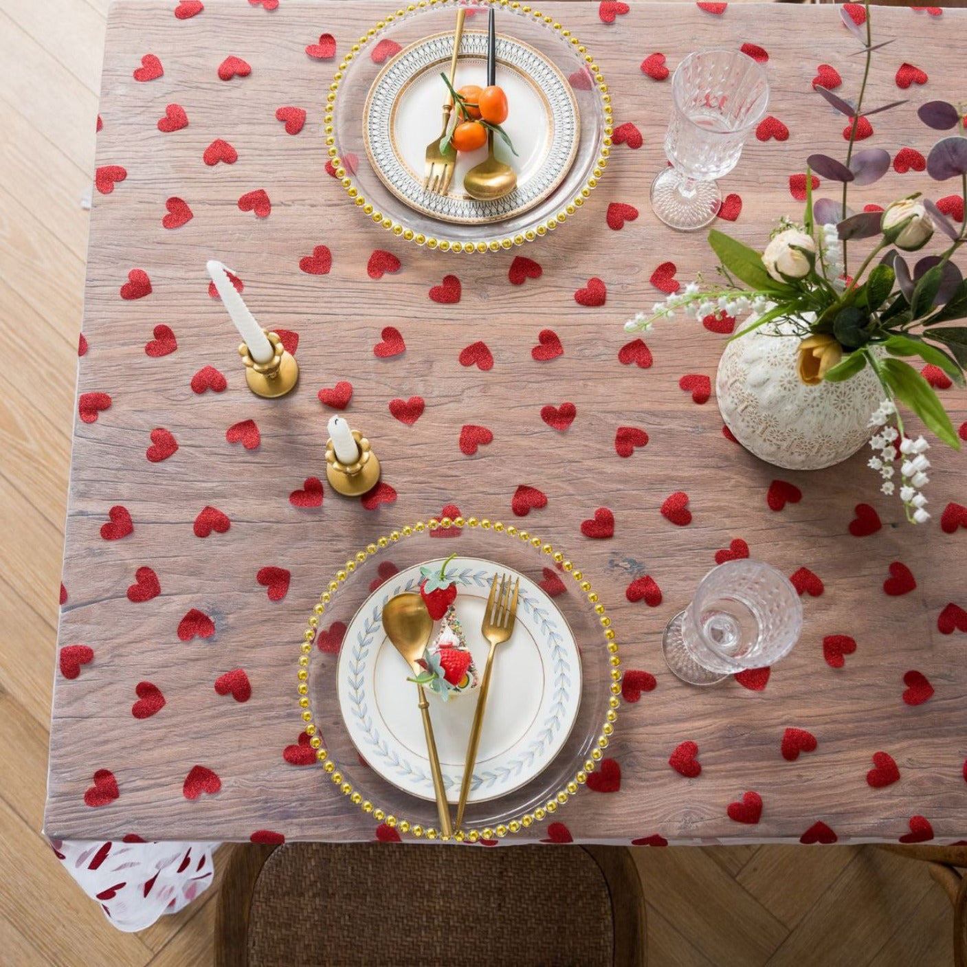 Love Heart Mesh Tablecloth