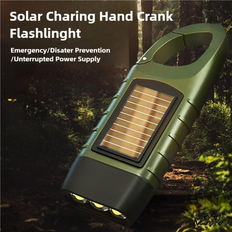 Hand Crank Solar Flashlight - Ultimate Emergency & Outdoor Light