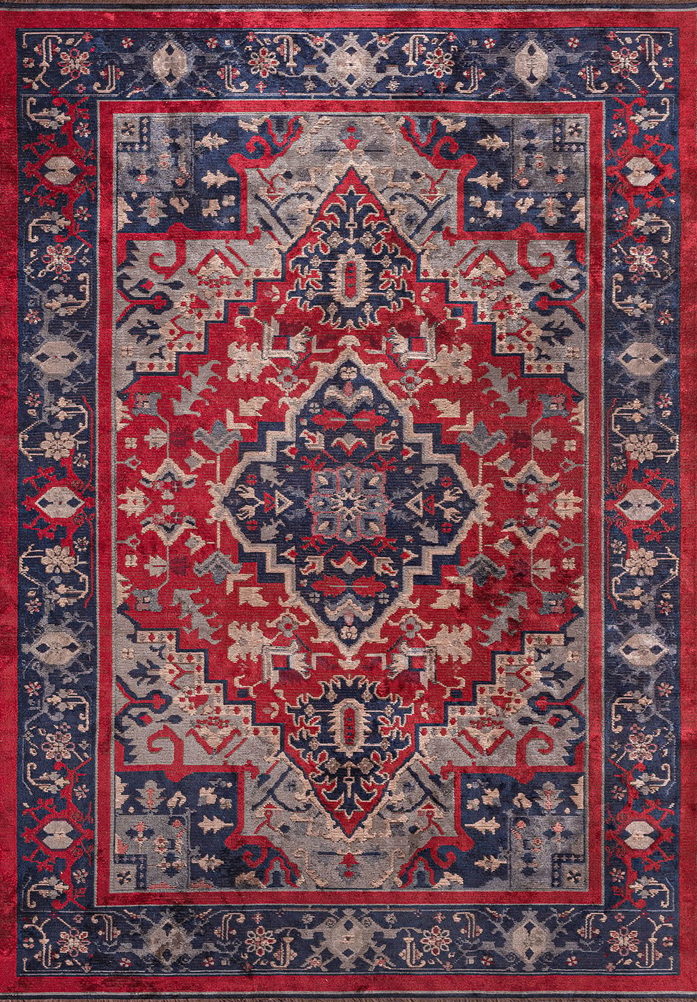 Alcasar Dark Navy - Red Rug