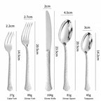 Aurora Silver Hammered Stainless Steel Cutlery Set