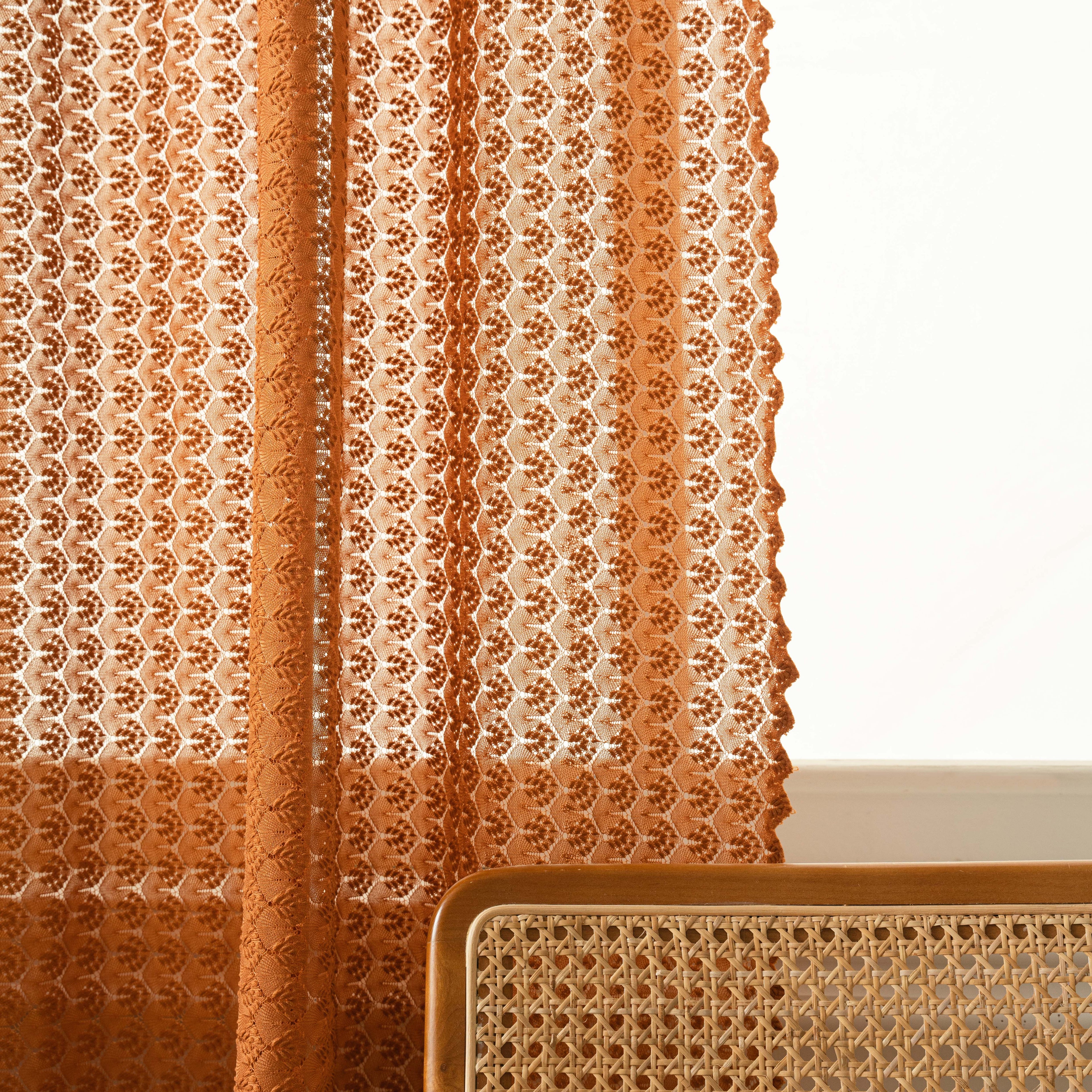Orange Curve Lace Curtain