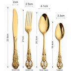 Dalia Gold Baroque Stainless Steel Cutlery Set
