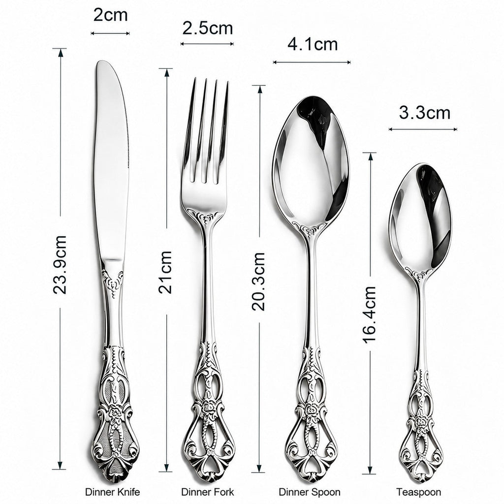 Dalia Rainbow Baroque Stainless Steel Cutlery Set