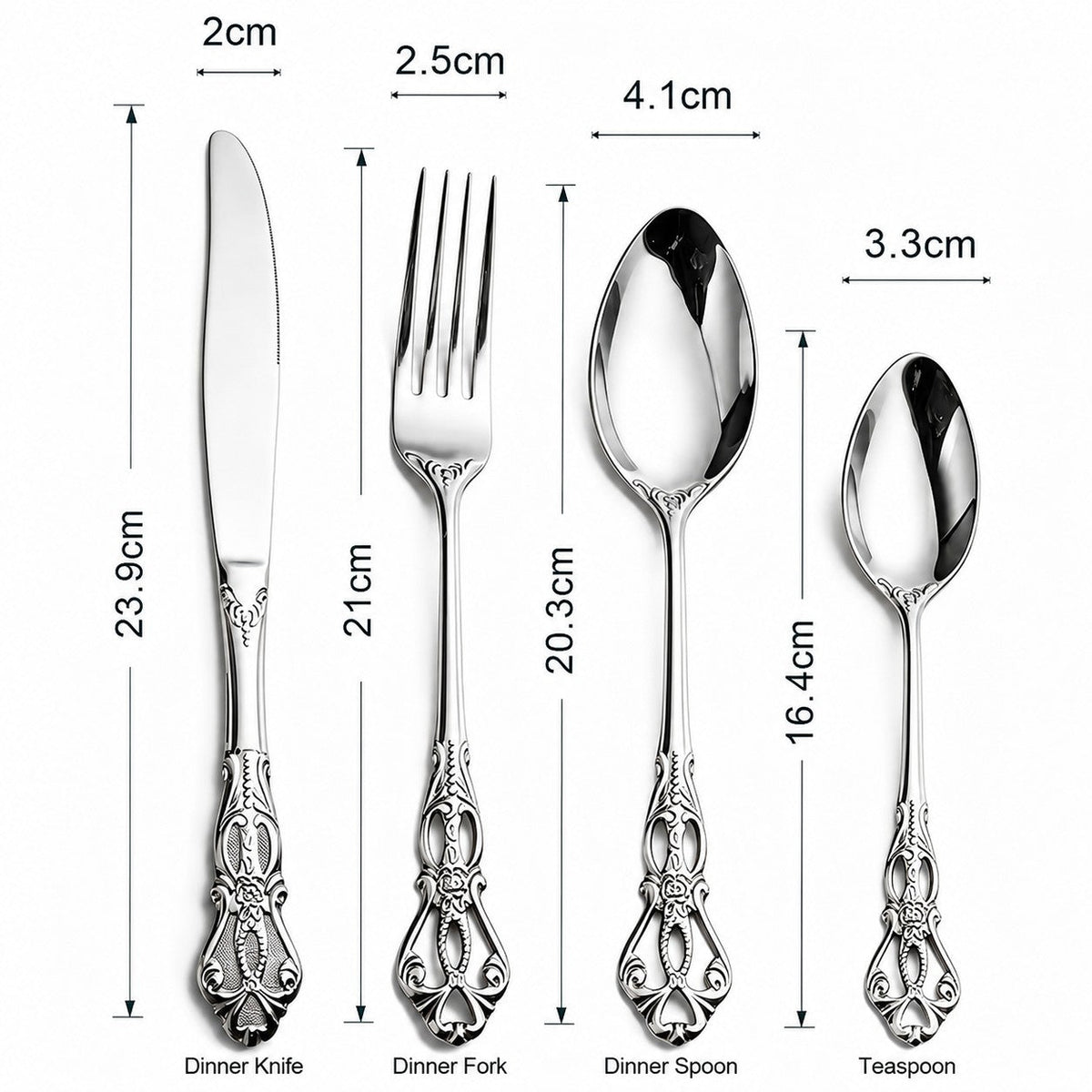 Dalia Rainbow Baroque Stainless Steel Cutlery Set
