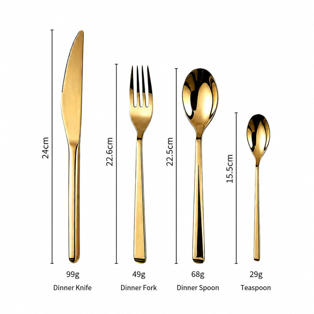 Daphne Gold Stainless Steel Cutlery Set