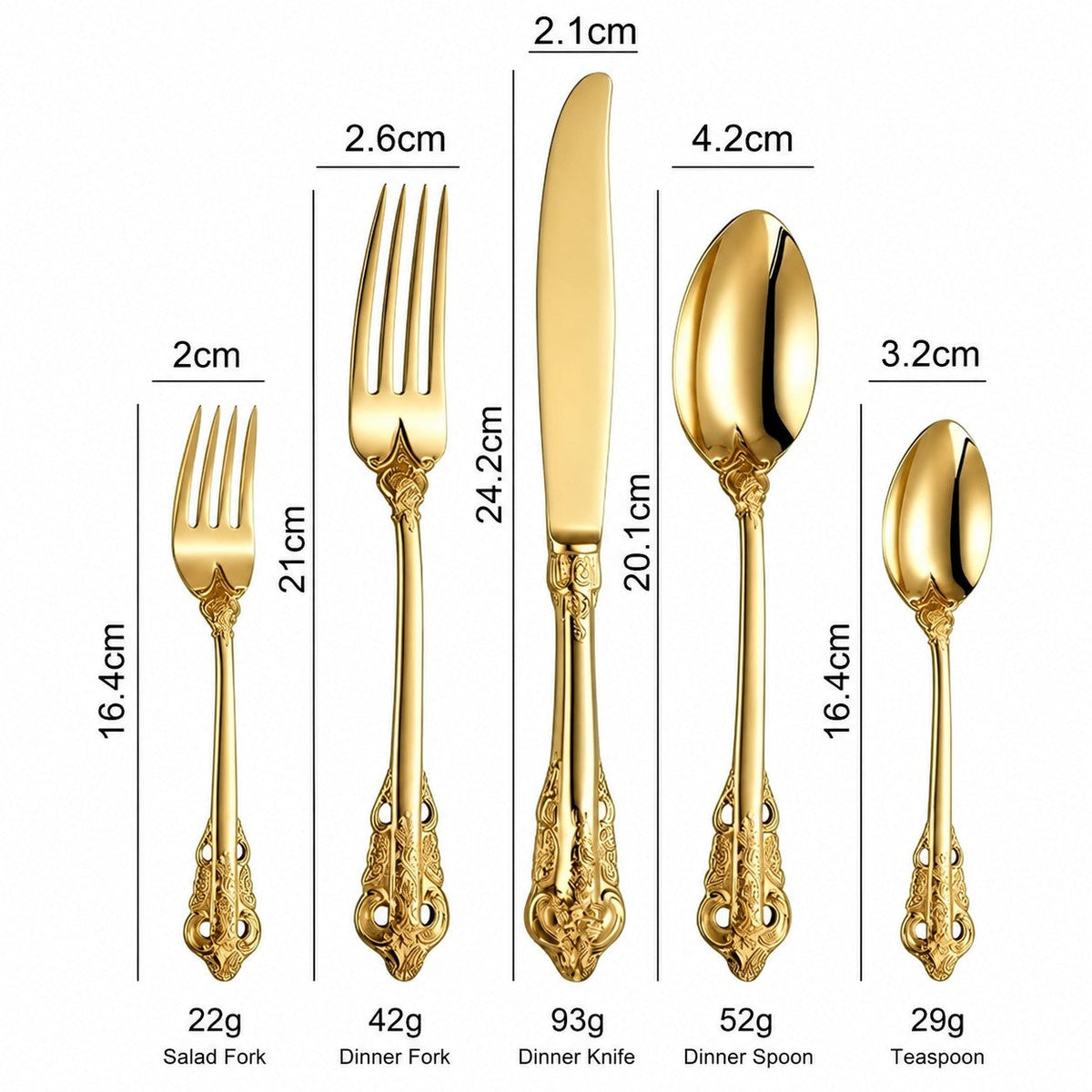 Ducal Gold Forged Stainless Steel Cutlery Set