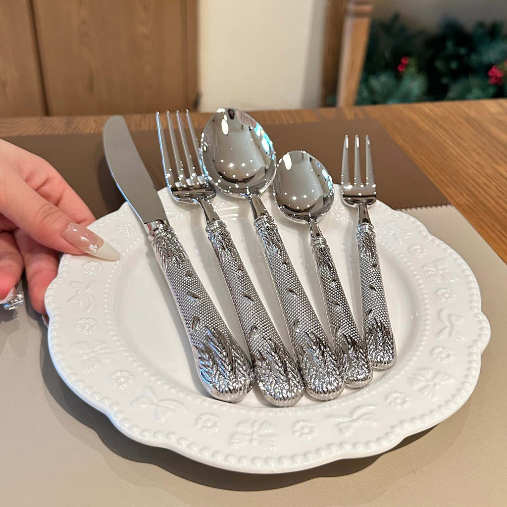 Eternal Grace Ornate Luxury Stainless Steel Cutlery Set