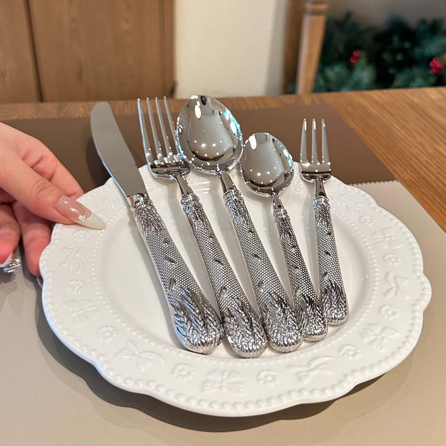 Eternal Grace Ornate Luxury Stainless Steel Cutlery Set