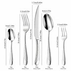 Ferran Silver Diagonal Textured Stainless Steel Cutlery Set