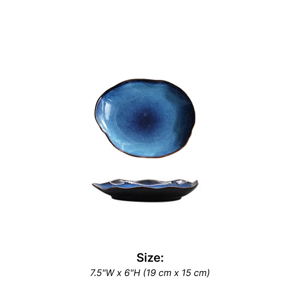 Midnight Ceramic Pool Plates