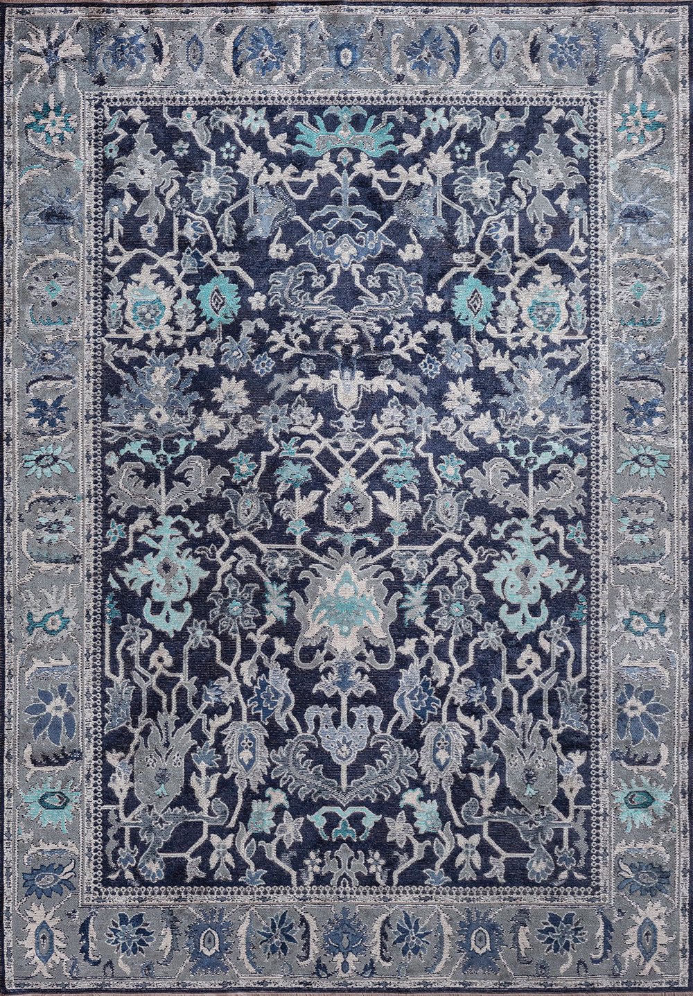 Grandeur Bone - Dark Navy Rug