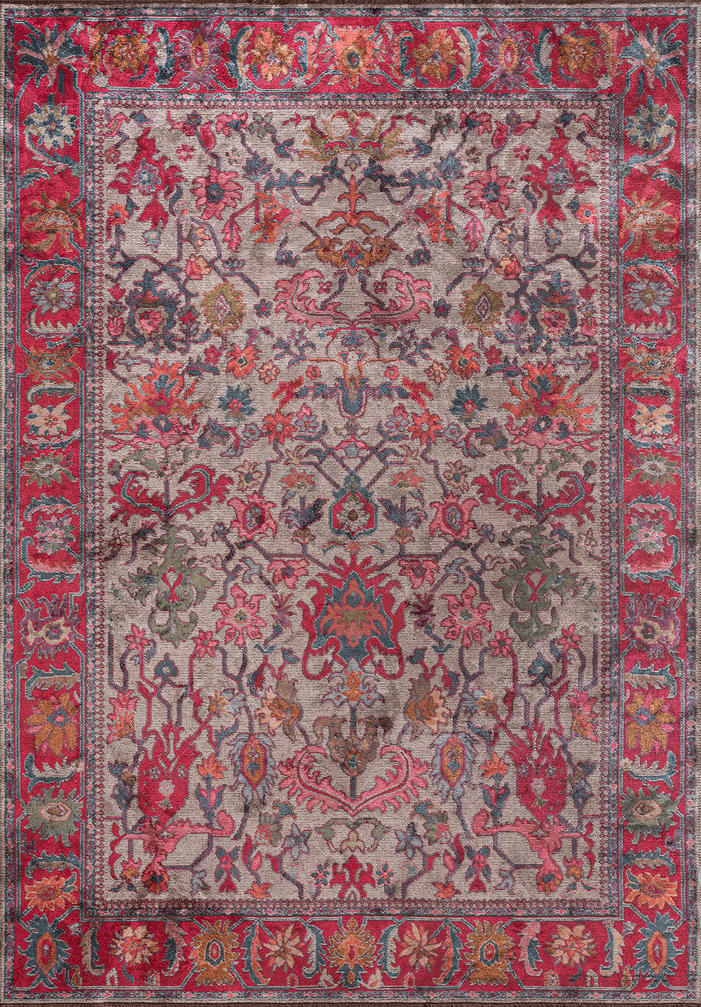 Grandeur Fuchsia - Petrol Rug