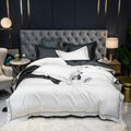 Wendy Crystal White Solid Egyptian Cotton Bedding Set