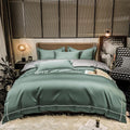 Kaelyn Sage Green Hotel Trim Egyptian Cotton Bedding Set