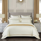 Marnula Beige Soft Silky Egyptian Cotton Bedding Set