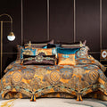 Omera Rounded Jacquard Egyptian Cotton Satin Bedding Set