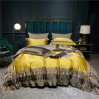 Hadi Embroidered Border Luxury Cotton Satin Bedding Set