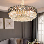 Ruby Three Tier Rounded Crystal Wrapped Chandelier