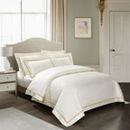 Marnula Beige Soft Silky Egyptian Cotton Bedding Set
