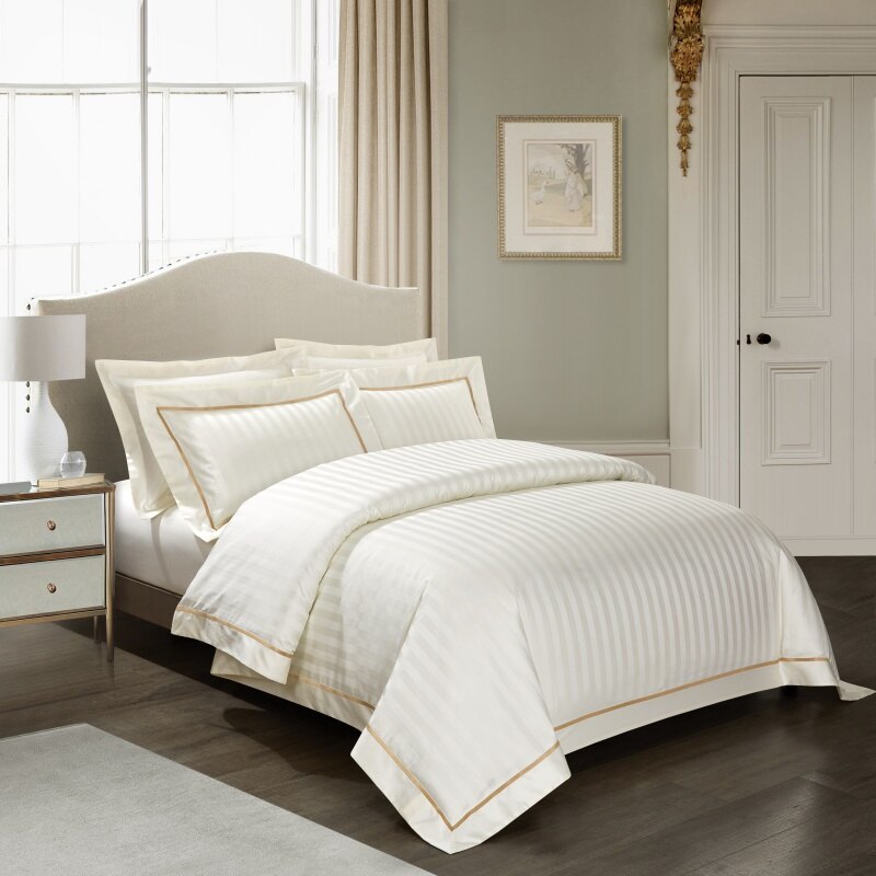 Marnula Beige Soft Silky Egyptian Cotton Bedding Set