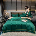 Kaelyn Emerald Green Hotel Trim Egyptian Cotton Bedding Set