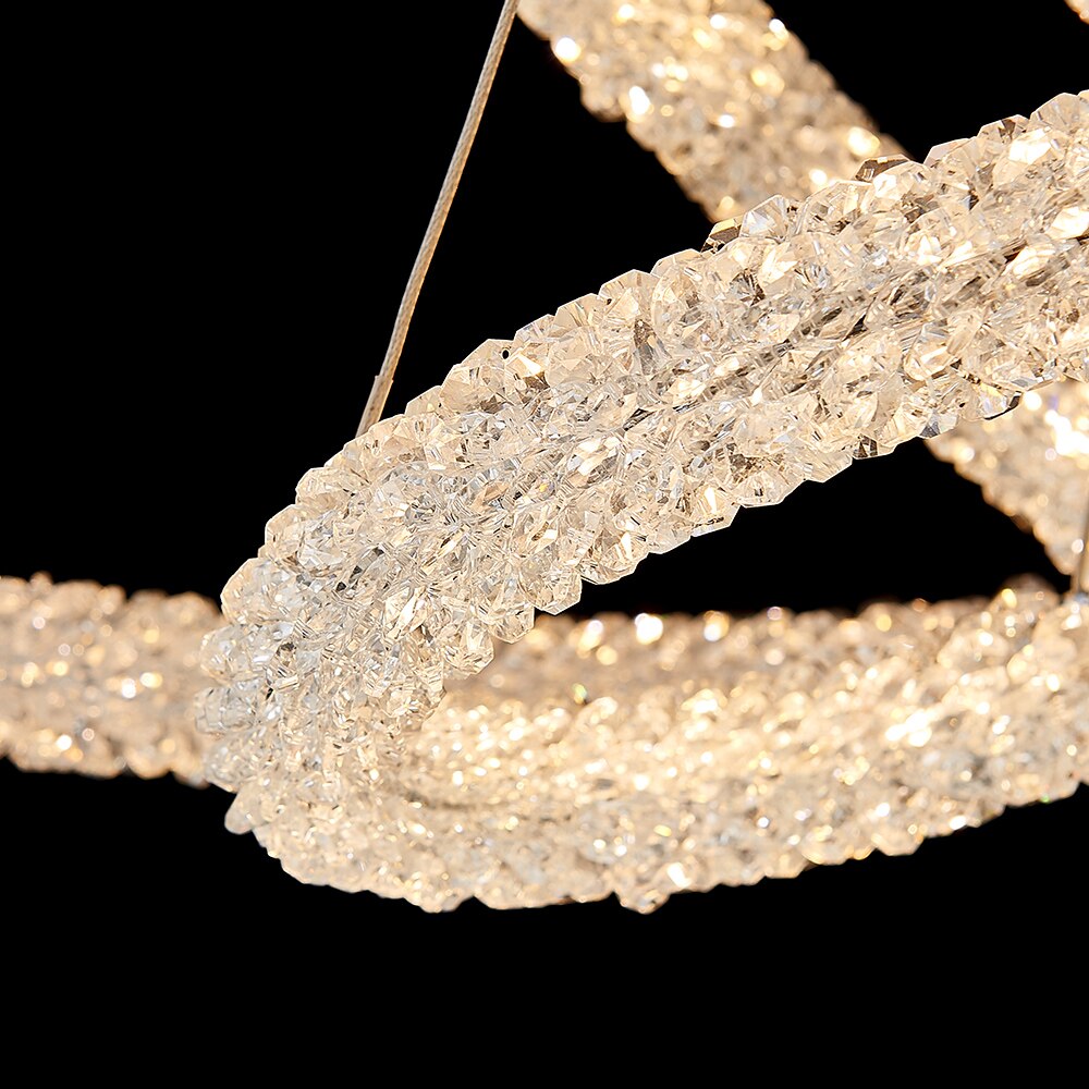 Jillian Sculptural LED Three Tier Crystal Chandelier