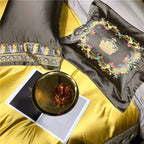 Hadi Embroidered Border Luxury Cotton Satin Bedding Set