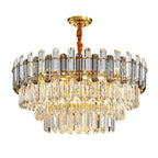 Luis Rounded Three-Tier Crystal Cut Edge Chandelier