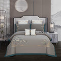 Zoe Chinoiserie Embroidered Egyptian Cotton Bedding Set