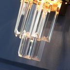 Adorjan Ridged Metal And Crystal Wall Lamp