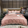 Kaelyn Blush Pink Hotel Trim Egyptian Cotton Bedding Set