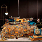 Omera Rounded Jacquard Egyptian Cotton Satin Bedding Set