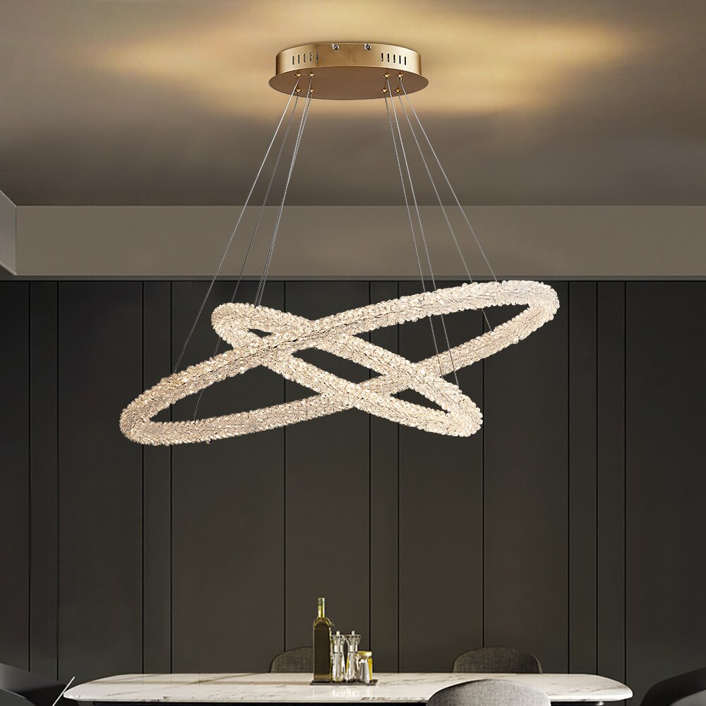 Jillian Sculptural LED Three Tier Crystal Chandelier