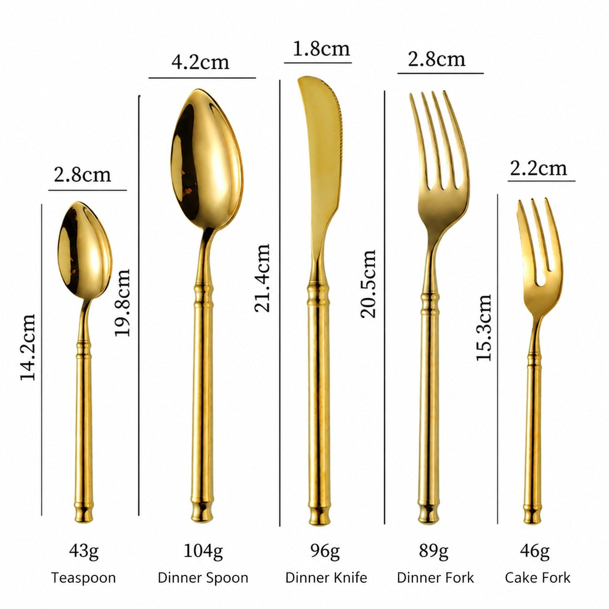Helena Gold Luxury Stainless Steel Cutlery Set