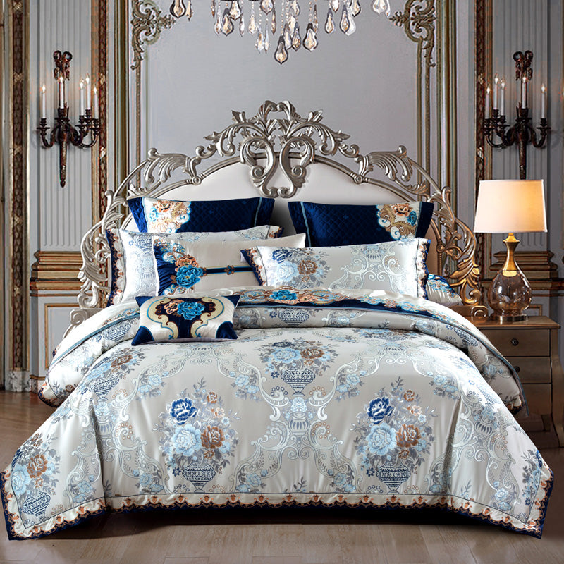 Kaleyra Silky Jacquard Luxury Egyptian Cotton Satin Bedding Set