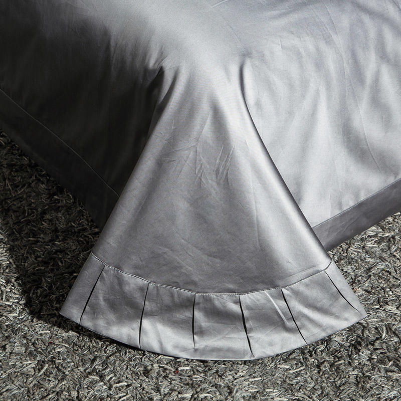 Lezkira Vibrant Grey Luxury Embroidery Egyptian Cotton Bedding Set