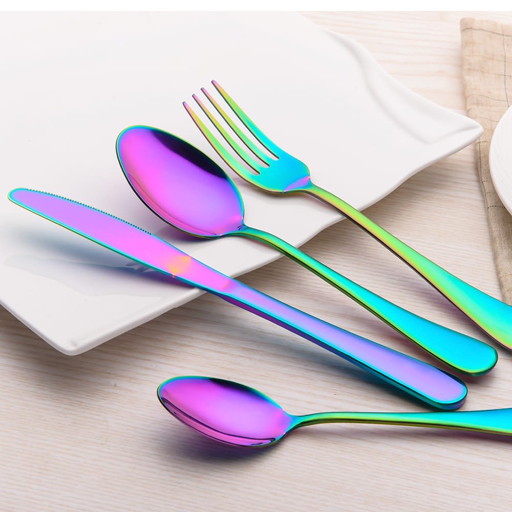 Irised Rainbow Stainless Steel Cutlery Set