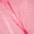 Aaliyah Pink Triple Layered Ruffled Cotton Lace Bedding Set