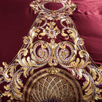 Lezkira Burgundy Luxury Embroidery Egyptian Cotton Bedding Set