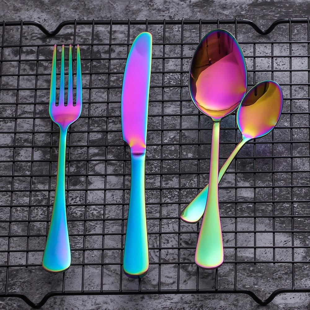 Irised Rainbow Stainless Steel Cutlery Set