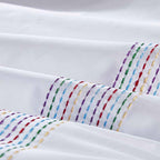 Abyad Rainbow Stitch Premium Hotel Cotton Bedding Set